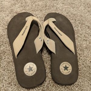 Converse brown flip flops